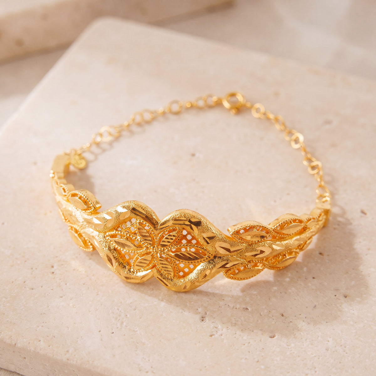 RP Cuff Bracelet (D36) on travertine