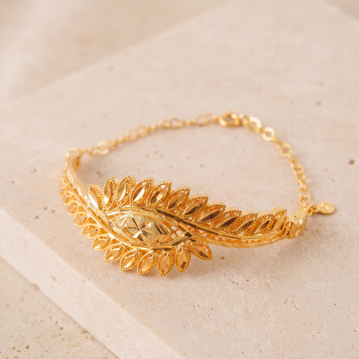 RP Cuff Bracelet (D37) on travertine