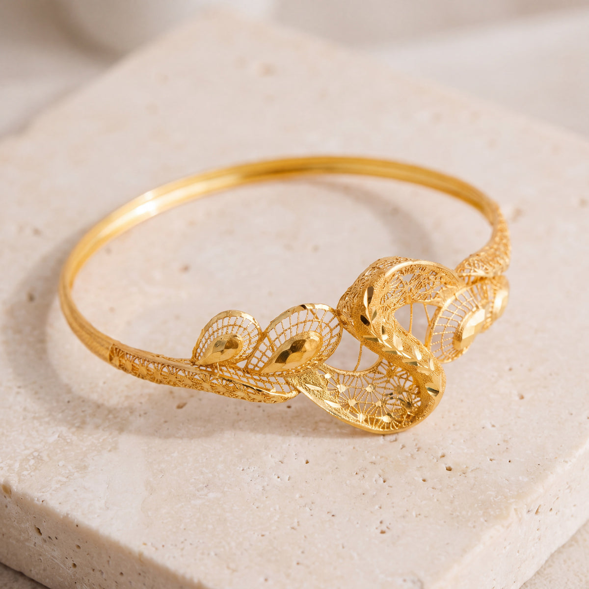 RP Cuff Bracelet (D8) on travertine