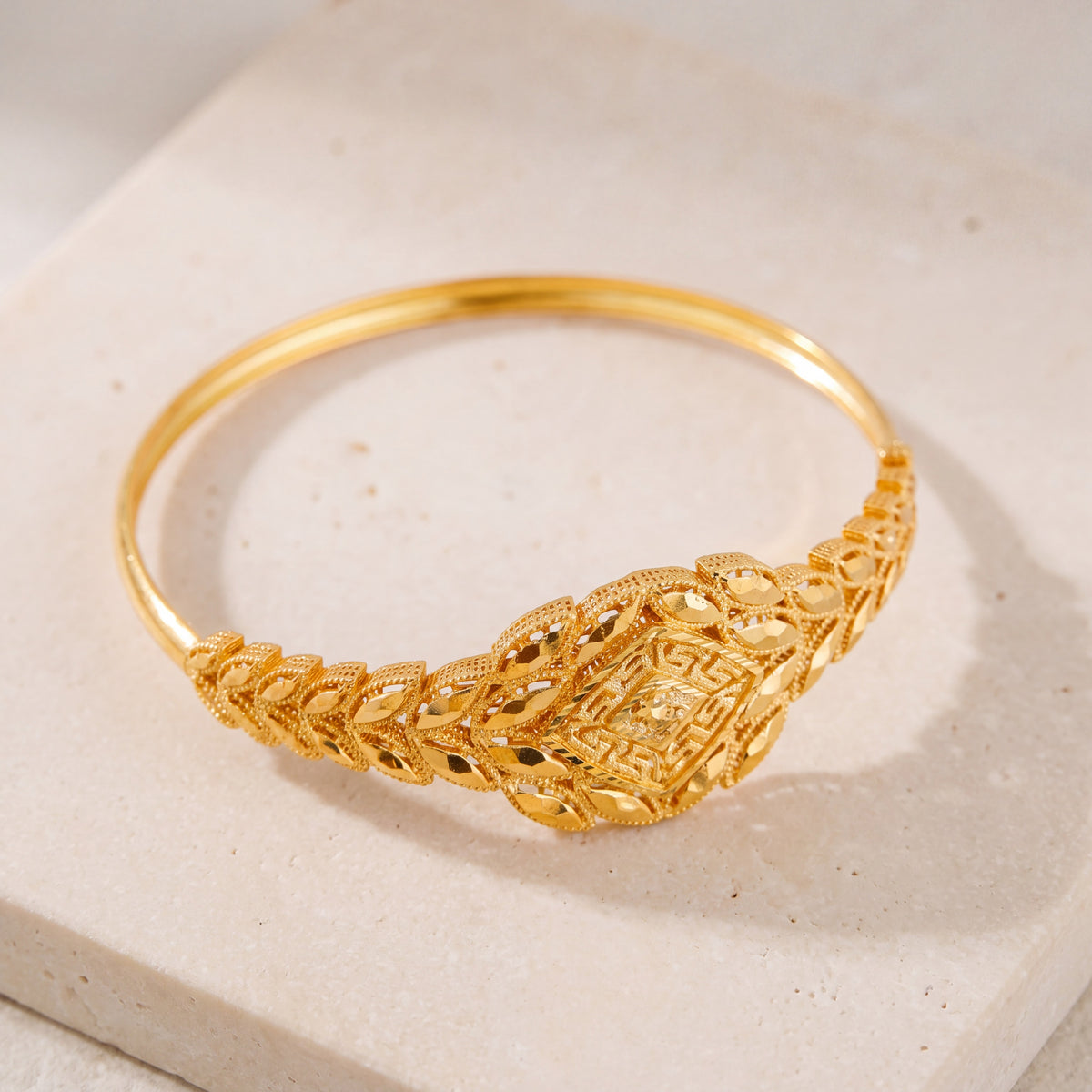 RP Cuff Bracelet With Lock (D5) on travertine