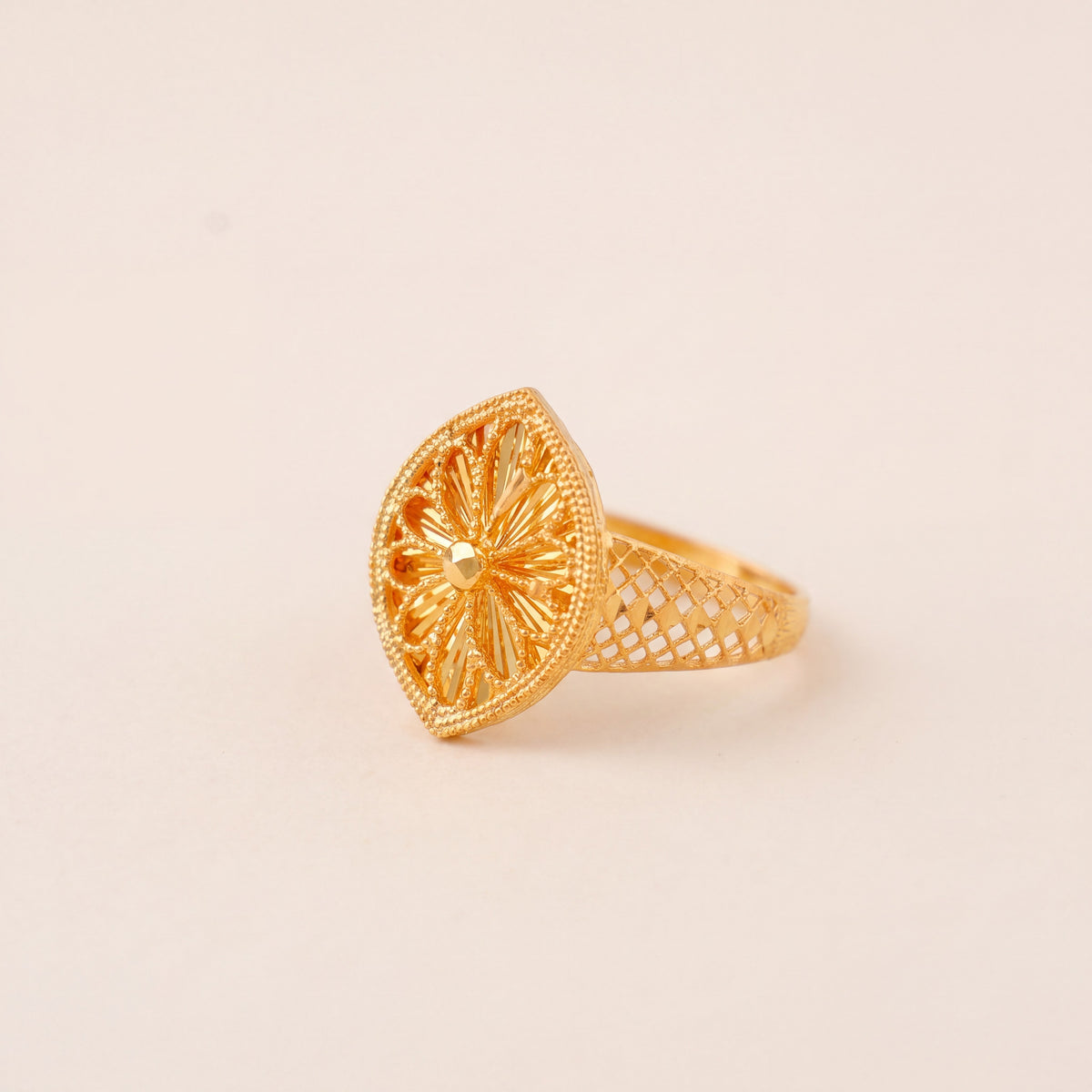 RP Diamond Cut Marquise Ring (D1), 925 silver 24K gold plated