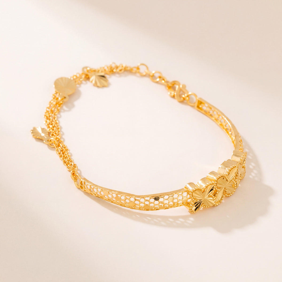 RP Half Bracelet (D10), 925 silver 24K gold plated