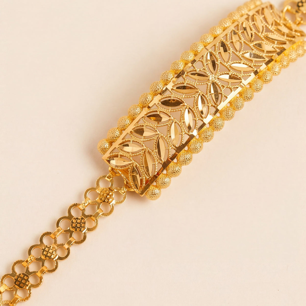 RP Half Curve Bracelet (Leaf D1) design detail