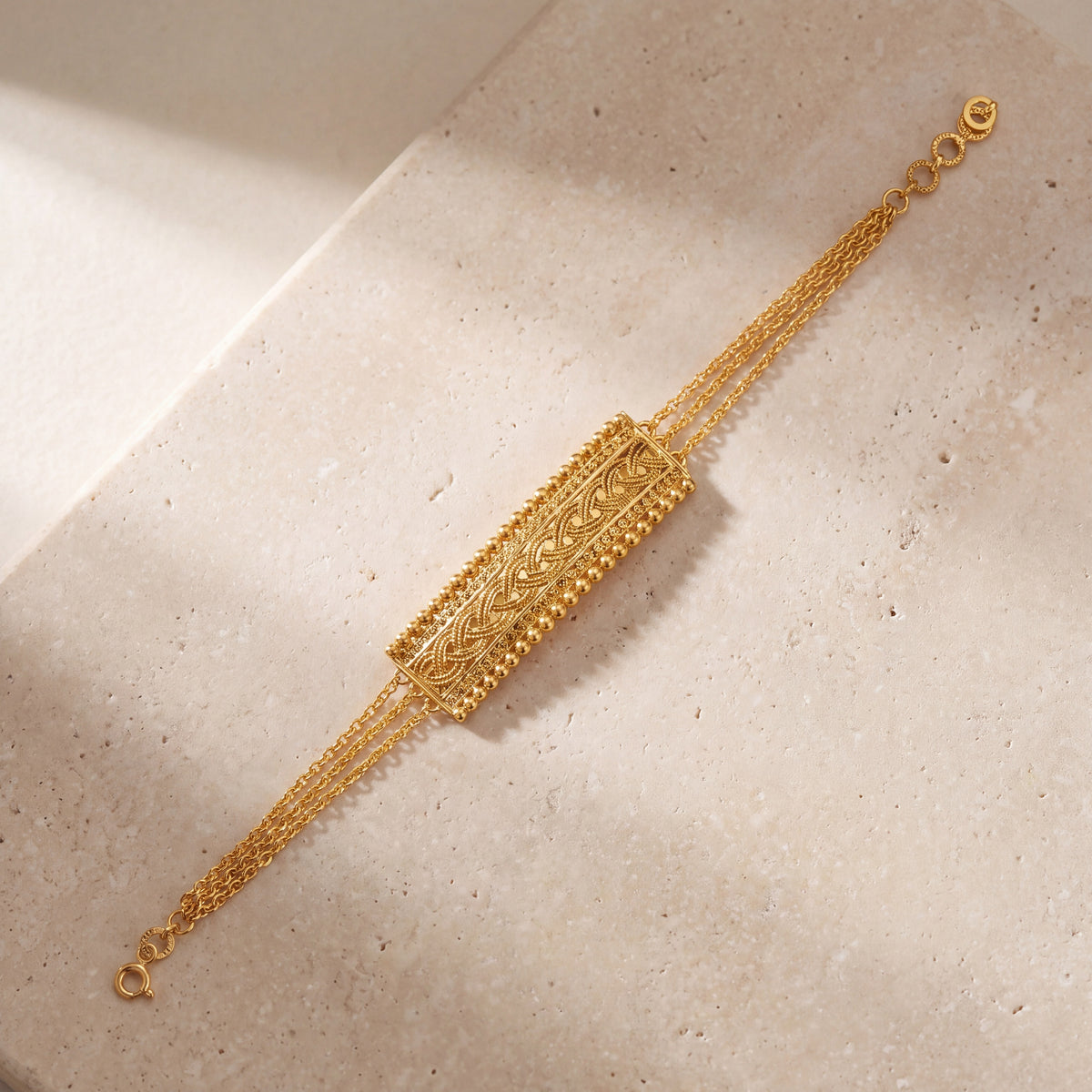 RP Half Curve Bracelet - (Plain) on travertine