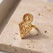 RP Shawahid Ring (D4) on travertine