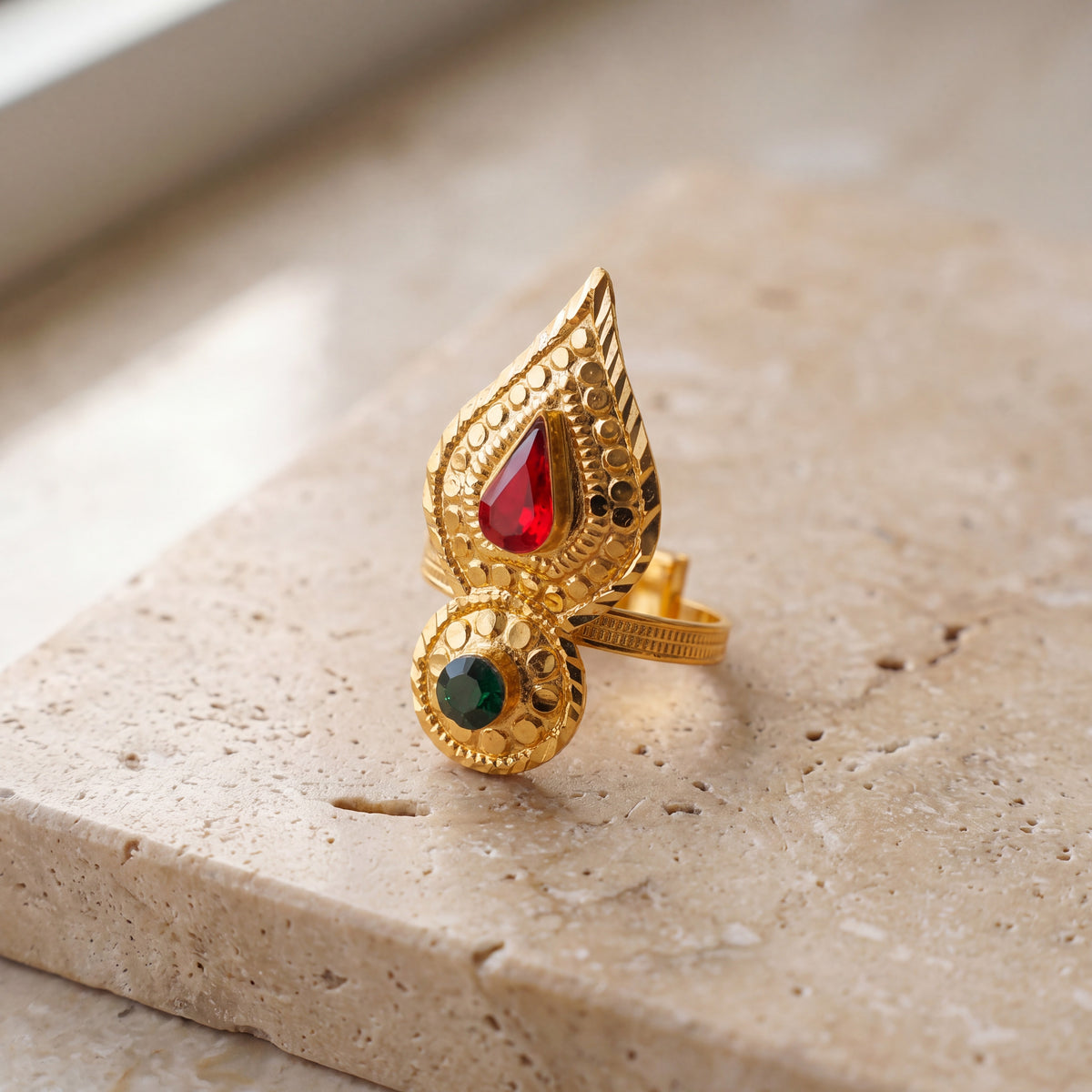 Shawahid Ring (D3) on travertine