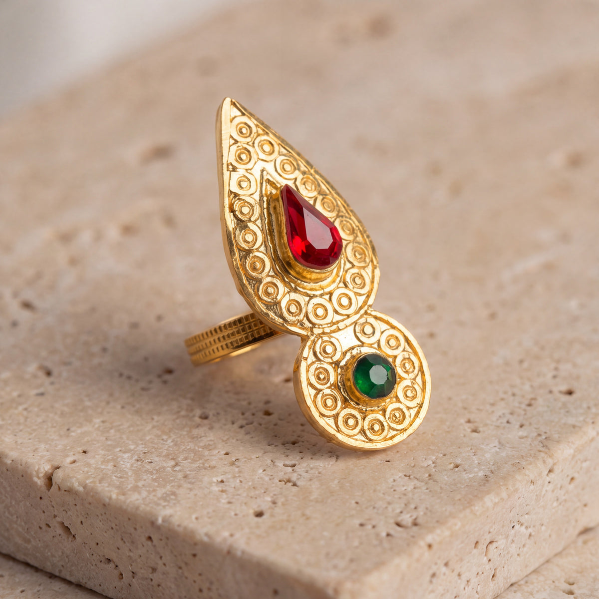 Shawahid Ring (D4) on travertine