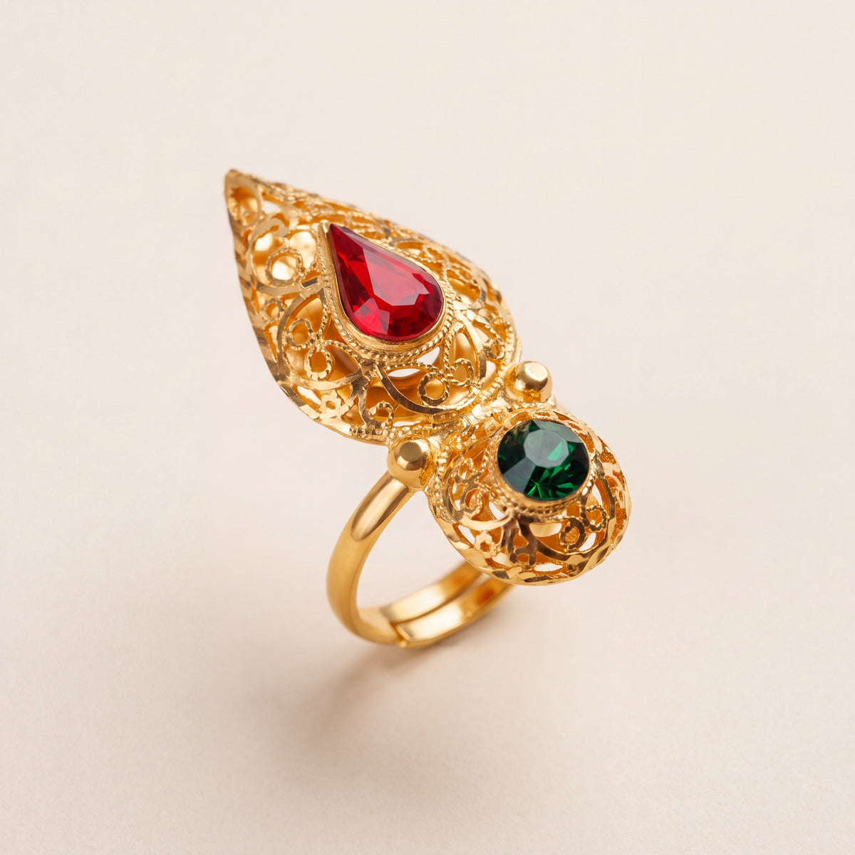 Shawahid Ring (D7), 925 silver 24K gold plated