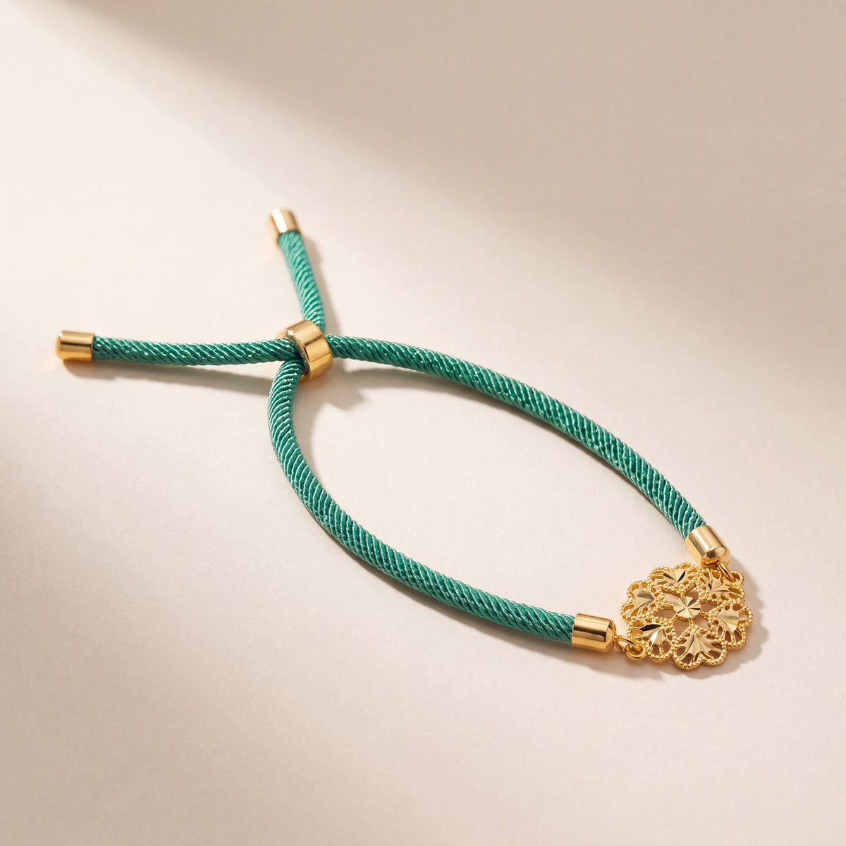 Snowflake Thread Bracelet, 925 silver 24K gold plated