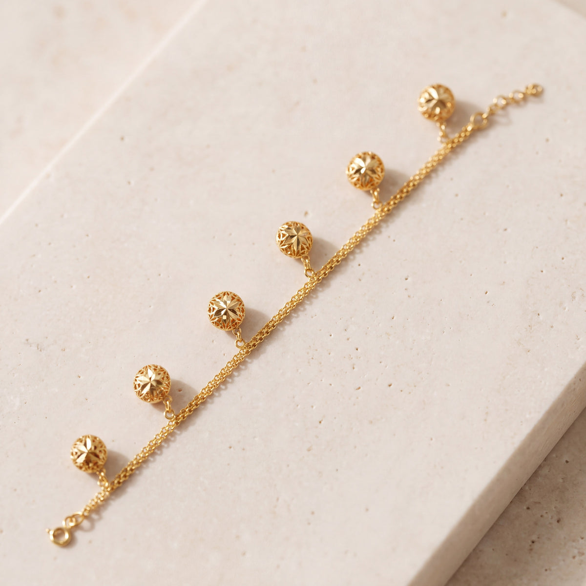 Sphere Bracelet (D2) on travertine