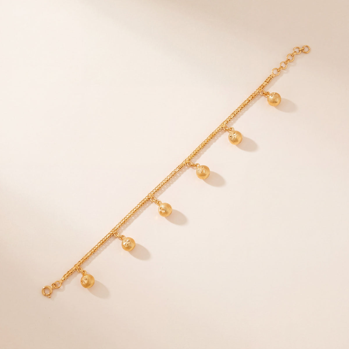 Sphere Charm Bracelet (D1), 925 silver 24K gold plated