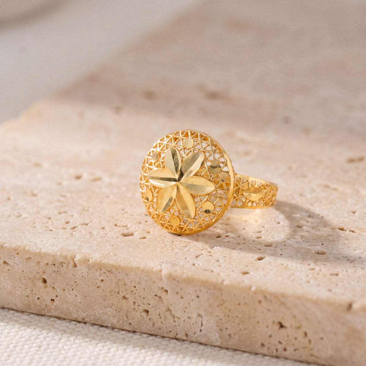 Sphere Rings (D1) on travertine