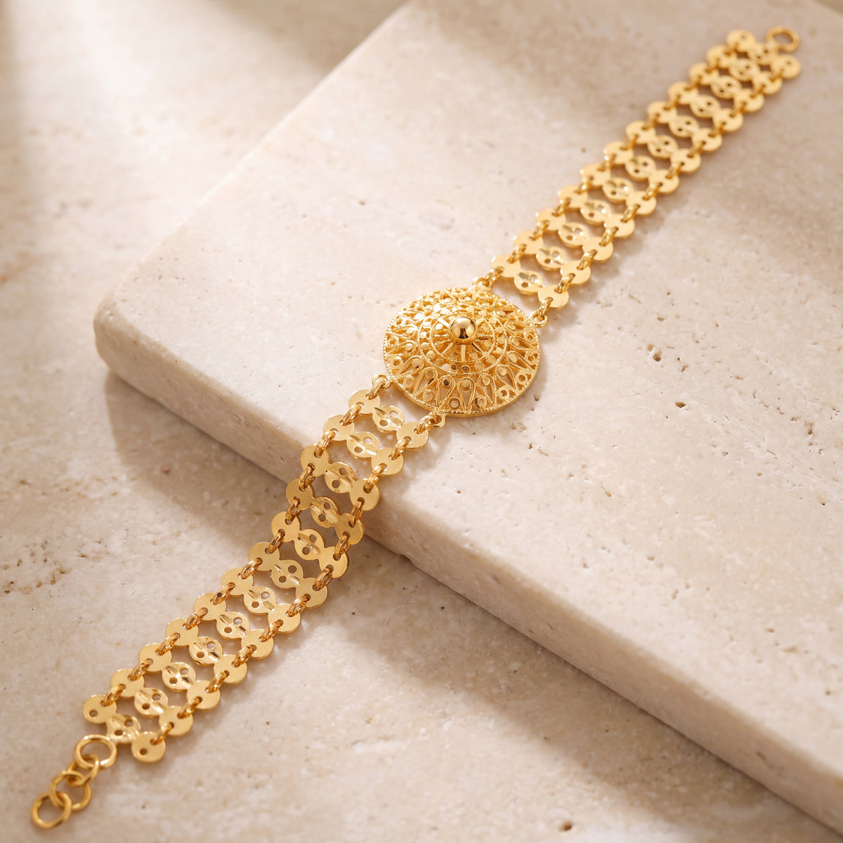 Traditional Bracelet (D25) on travertine