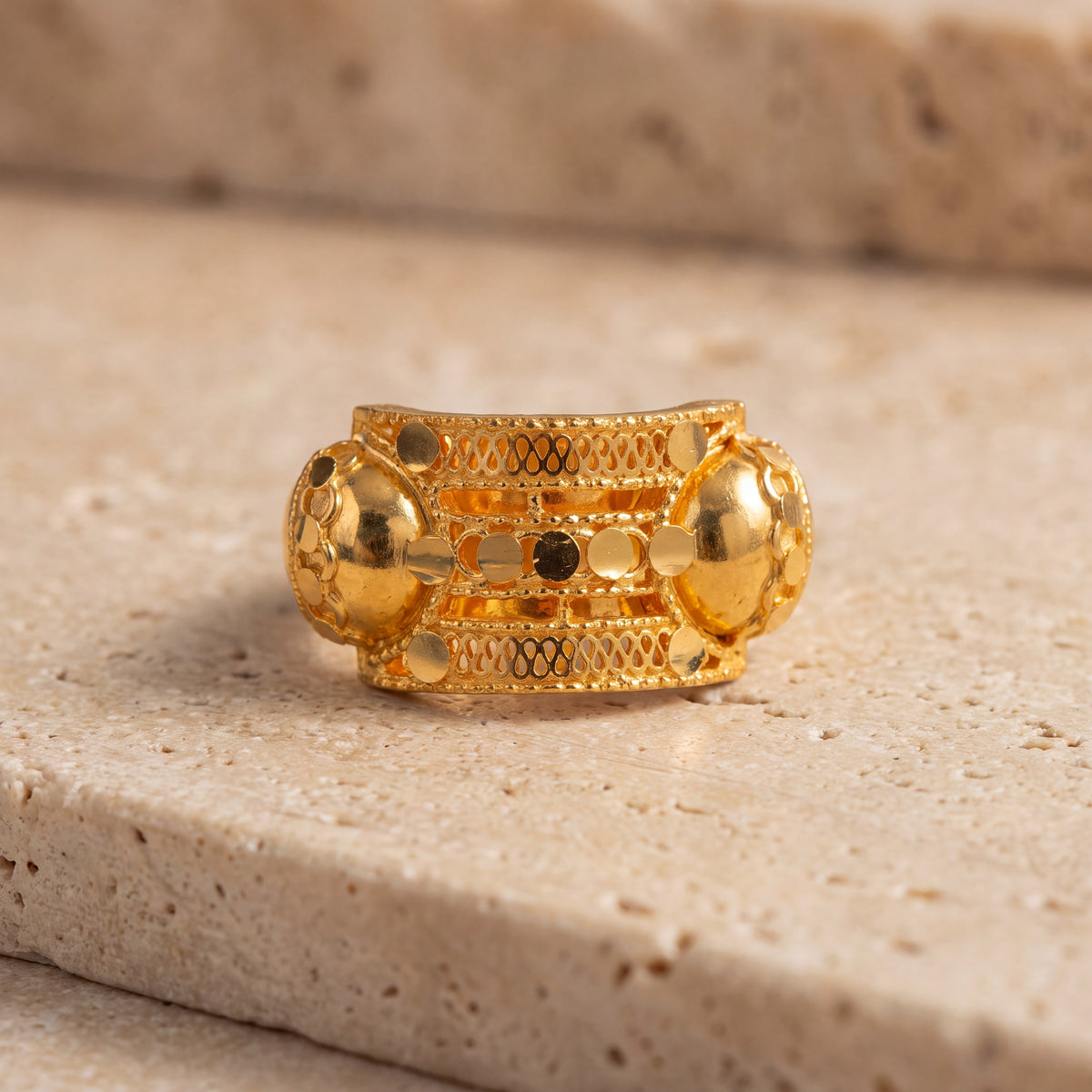 Traditional Casting Ring (D1) on travertine