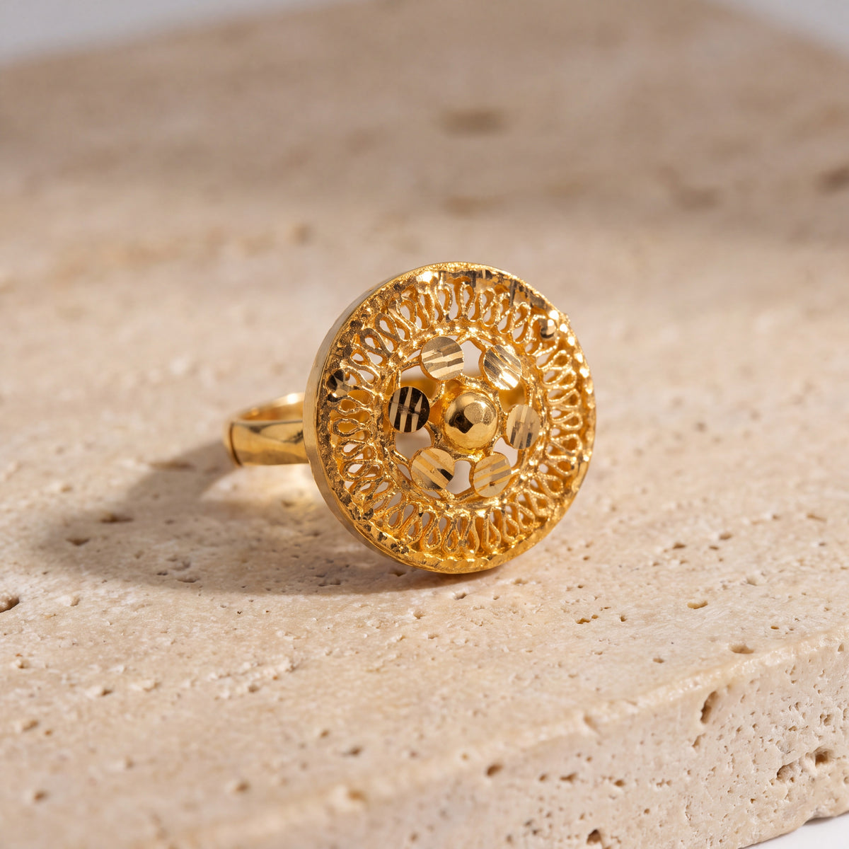 Traditional Casting Ring (D3) on travertine