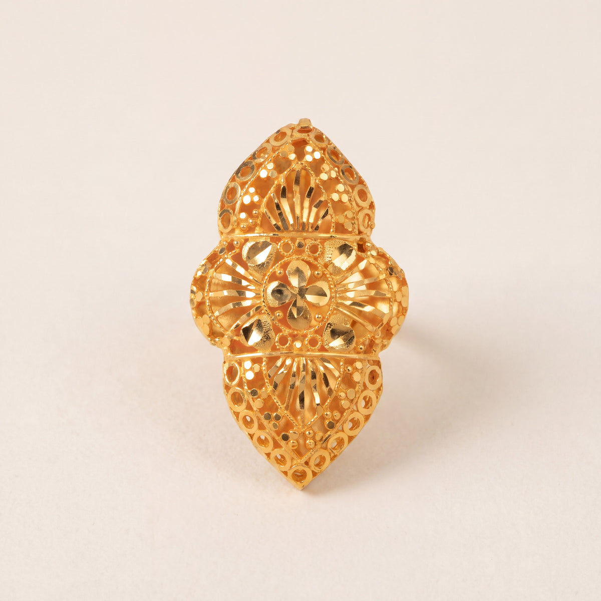 Traditional Ring (112), 925 silver 24K gold plated