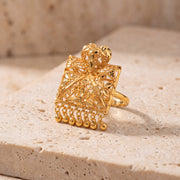 Traditional Ring (116) on travertine