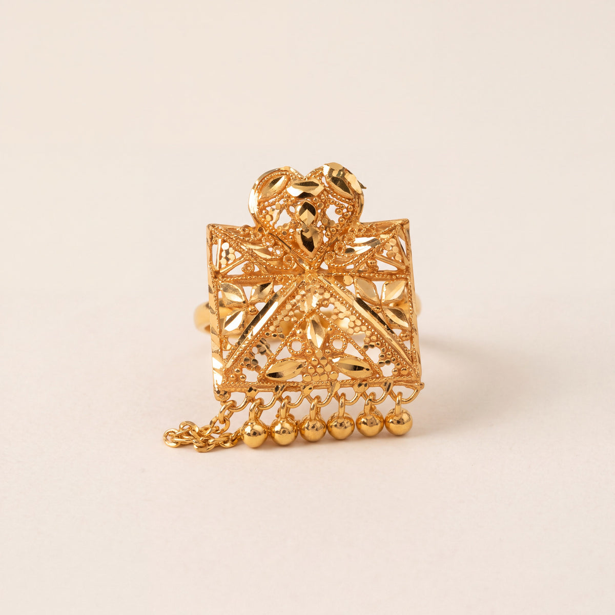 Traditional Ring (116), 925 silver 24K gold plated