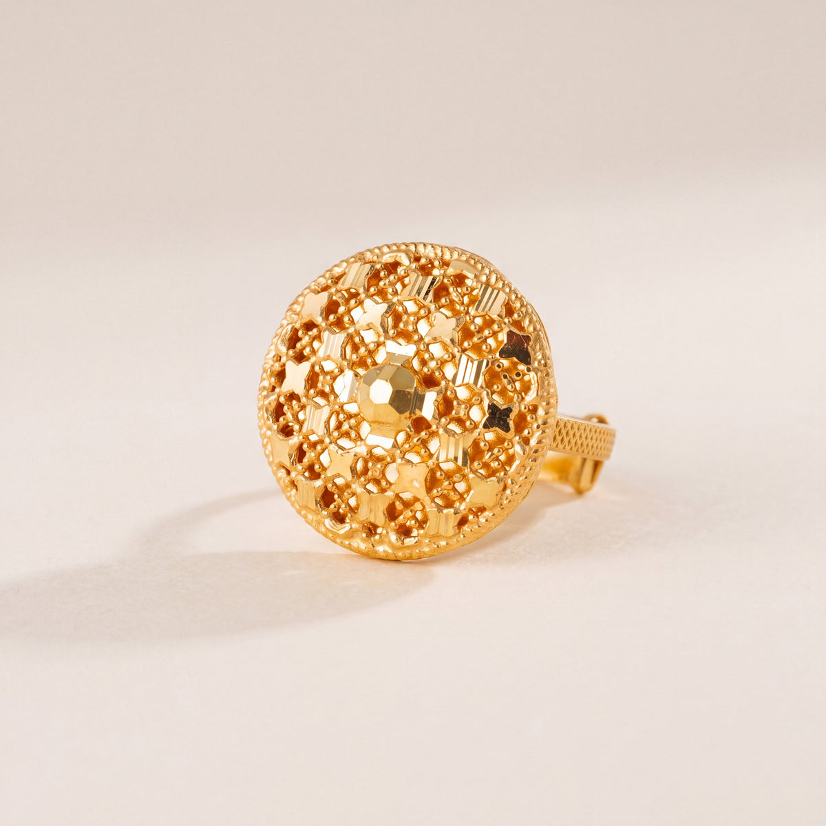 Traditional Ring (121), 925 silver 24K gold plated