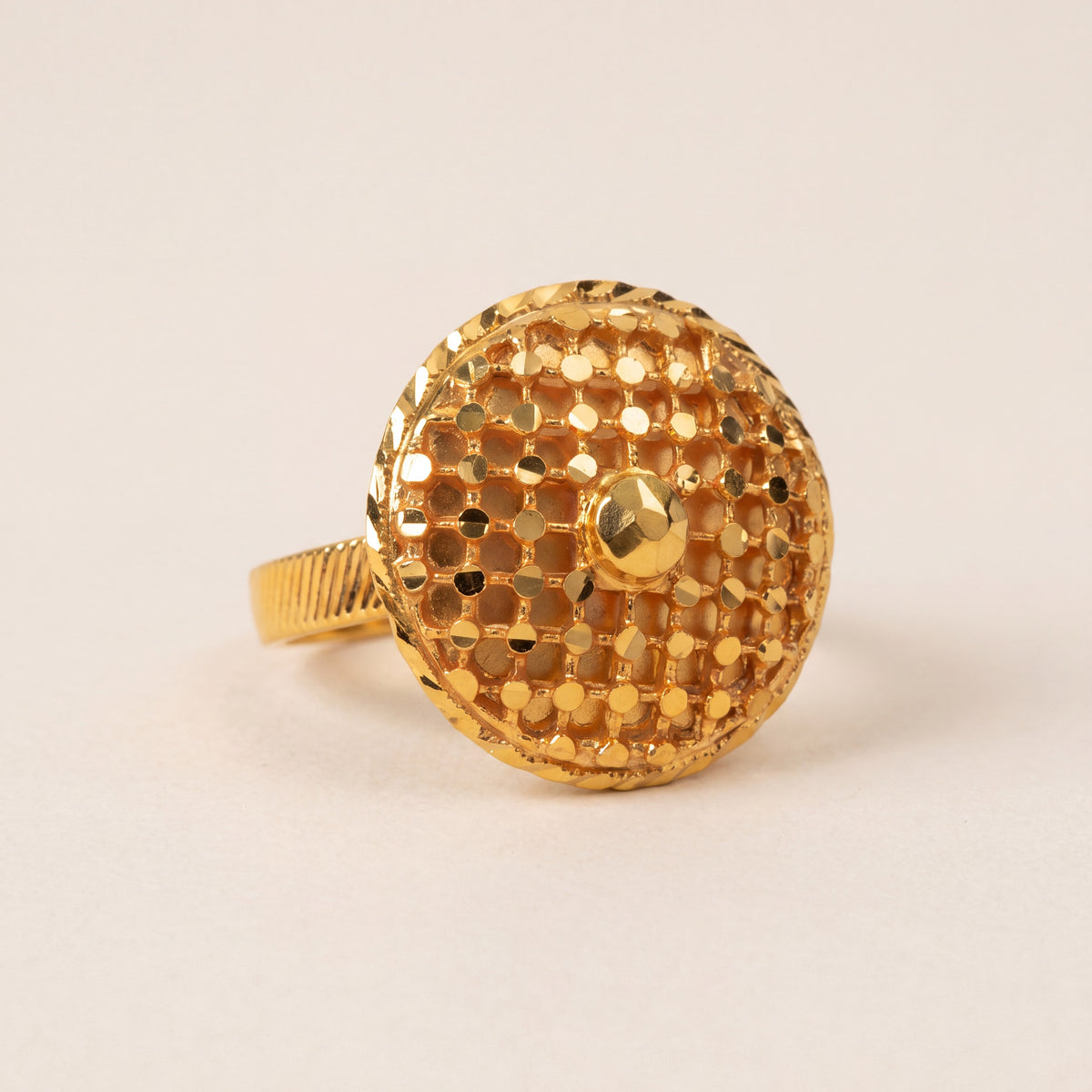 Traditional Ring (124), 925 silver 24K gold plated
