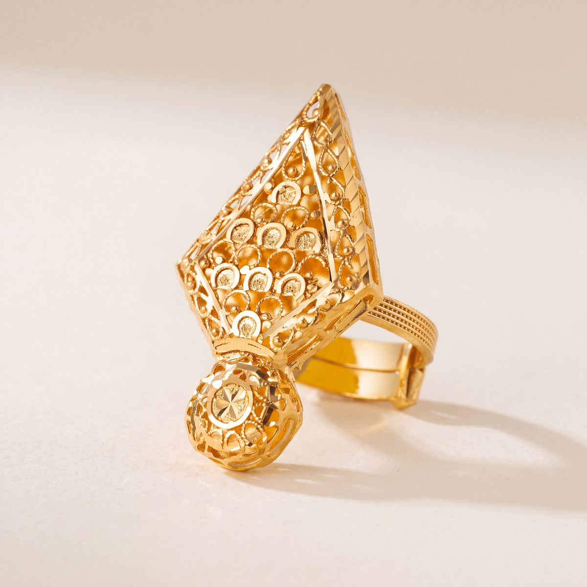 Traditional Ring (134), 925 silver 24K gold plated