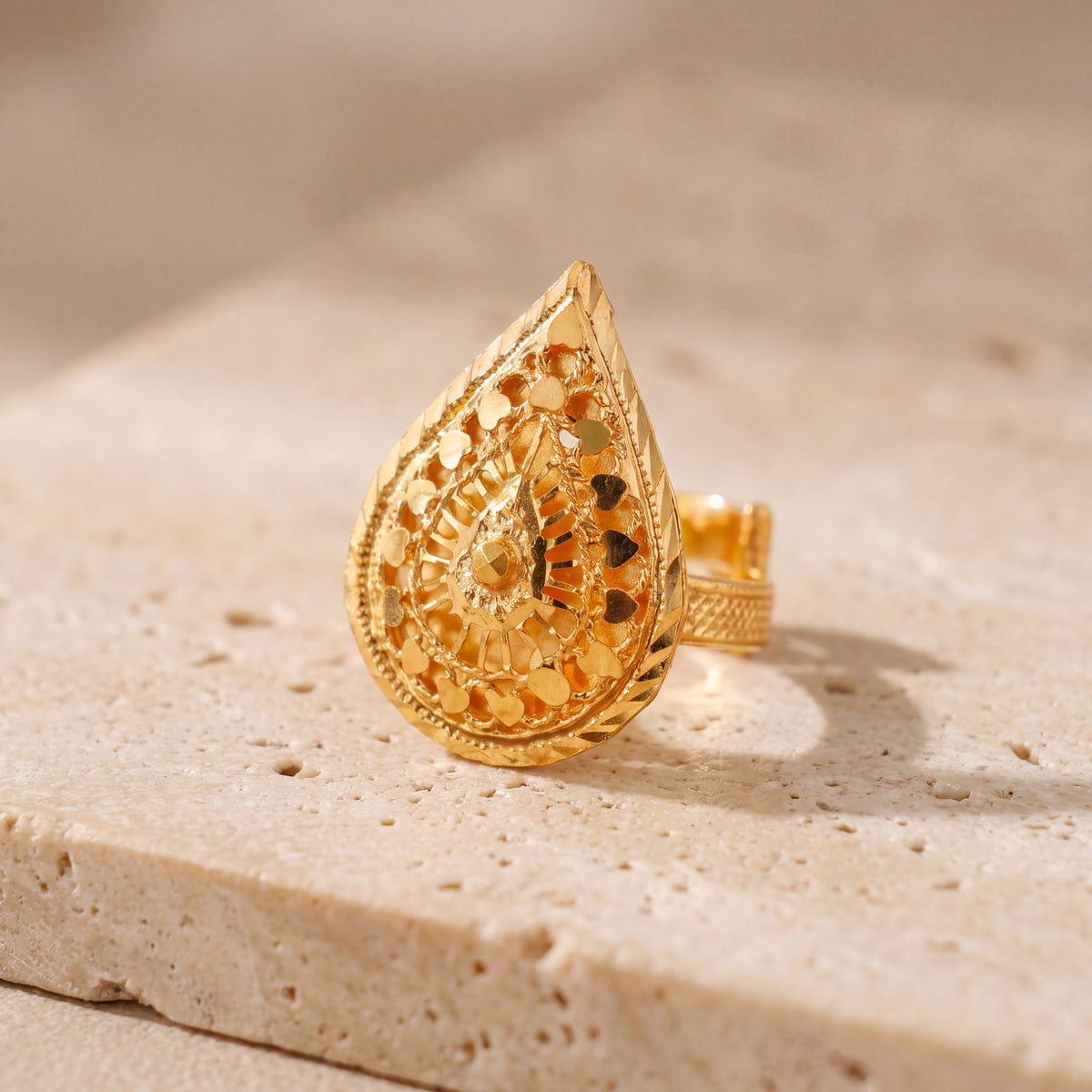 Traditional Ring (139) on travertine