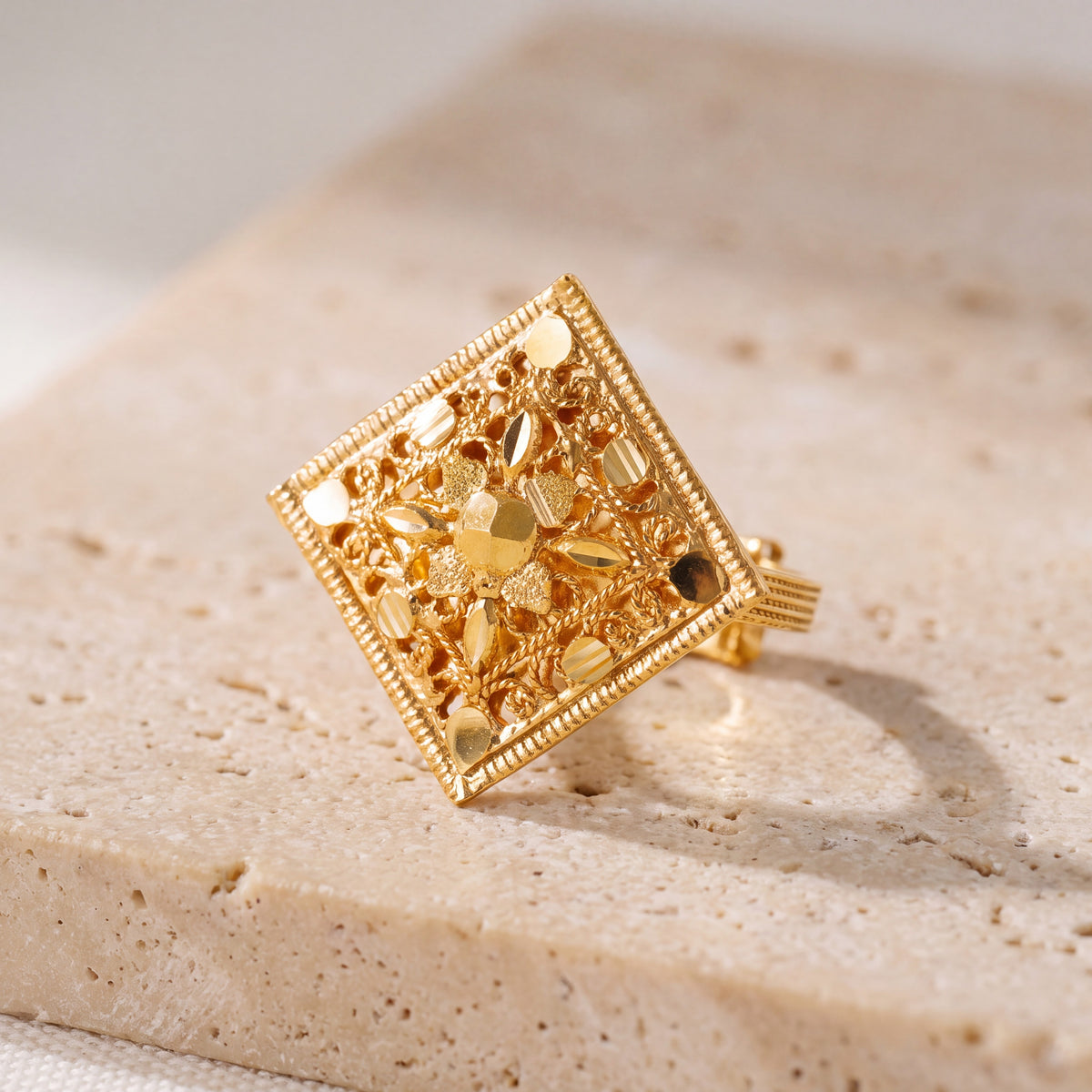 Traditional Ring (140) on travertine