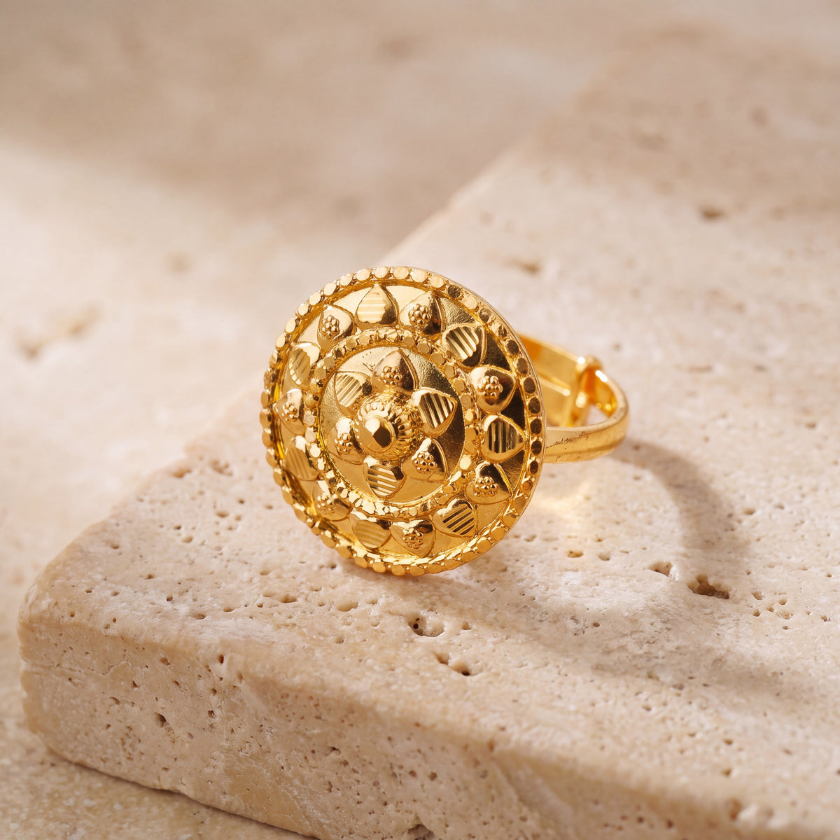 Traditional Ring (147) on travertine