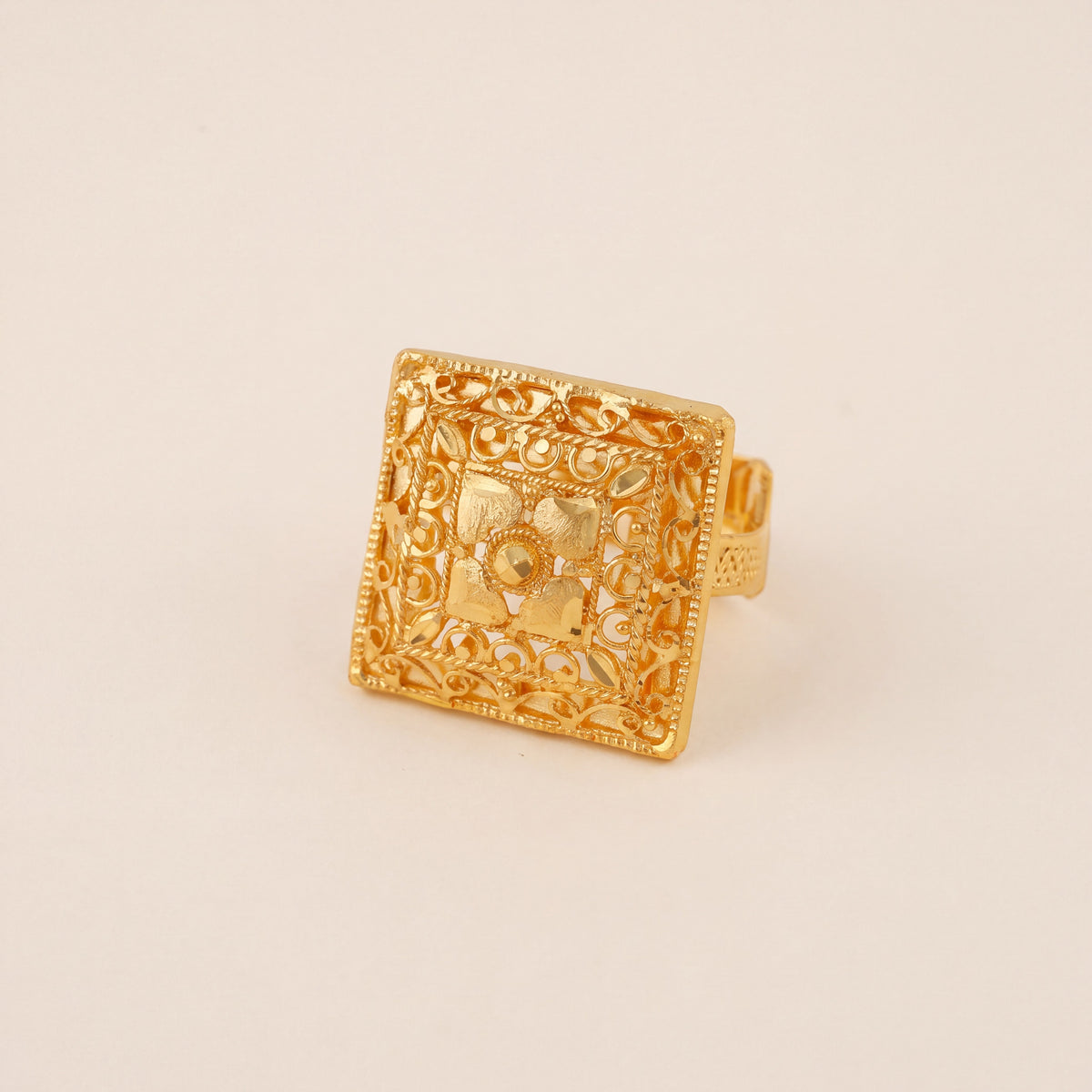 Traditional Ring (151), 925 silver 24K gold plated