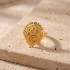 Traditional Ring (152) on travertine