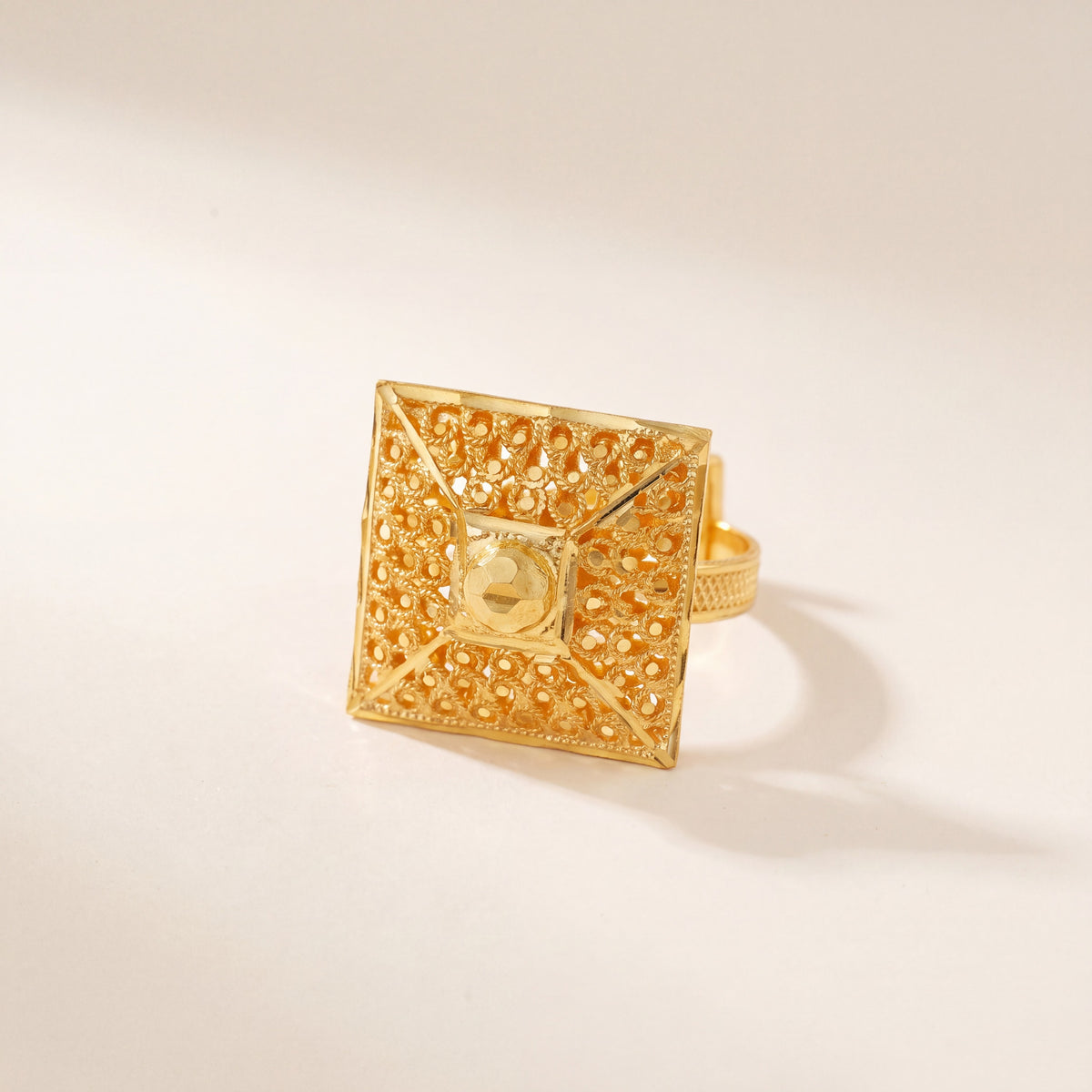 Traditional Ring (153), 925 silver 24K gold plated