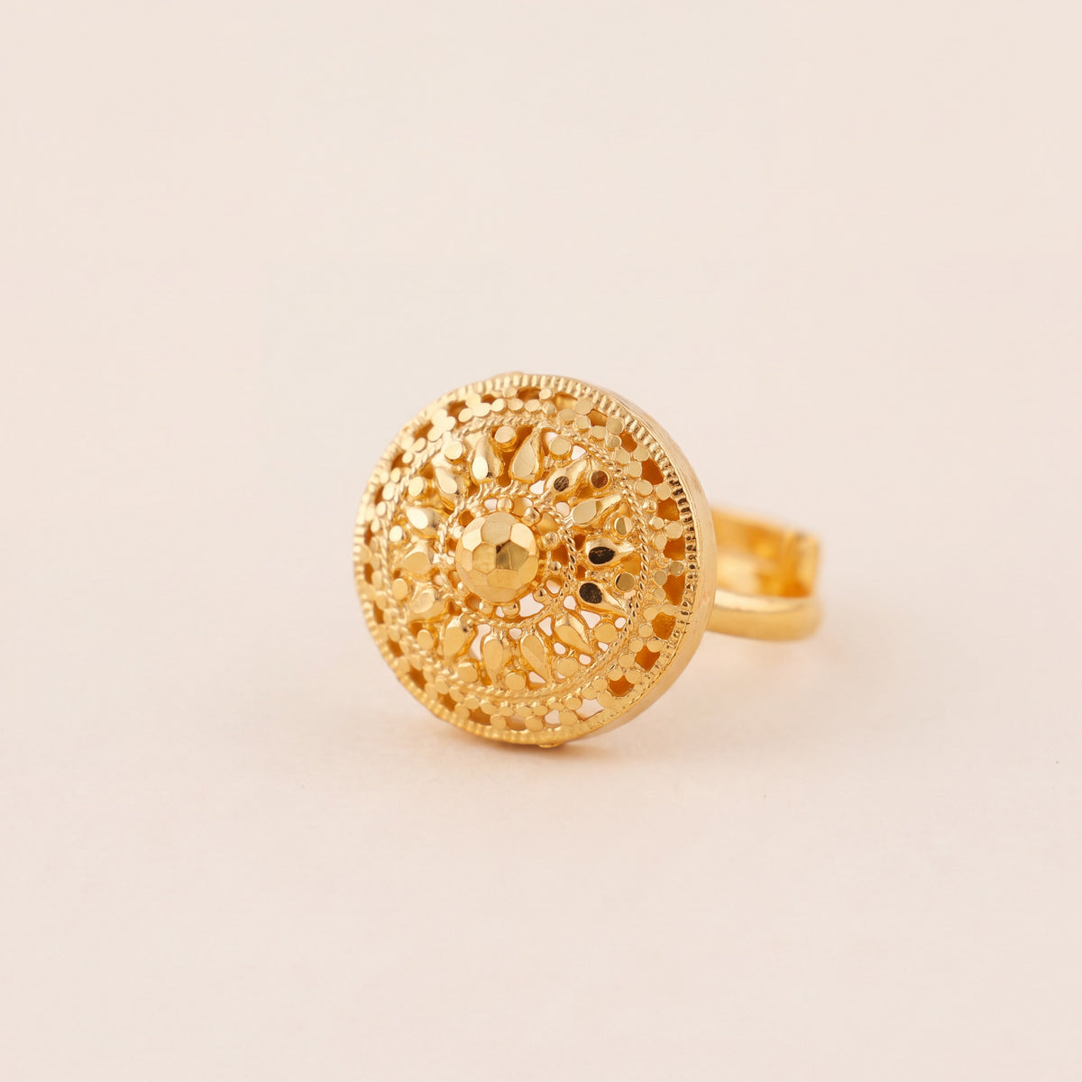 Traditional Ring (154), 925 silver 24K gold plated
