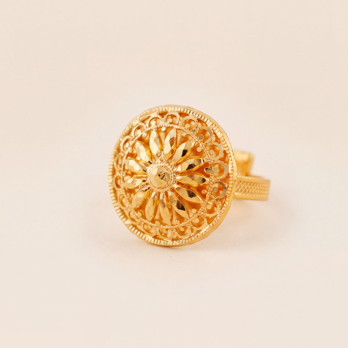 Traditional Ring (156), 925 silver 24K gold plated