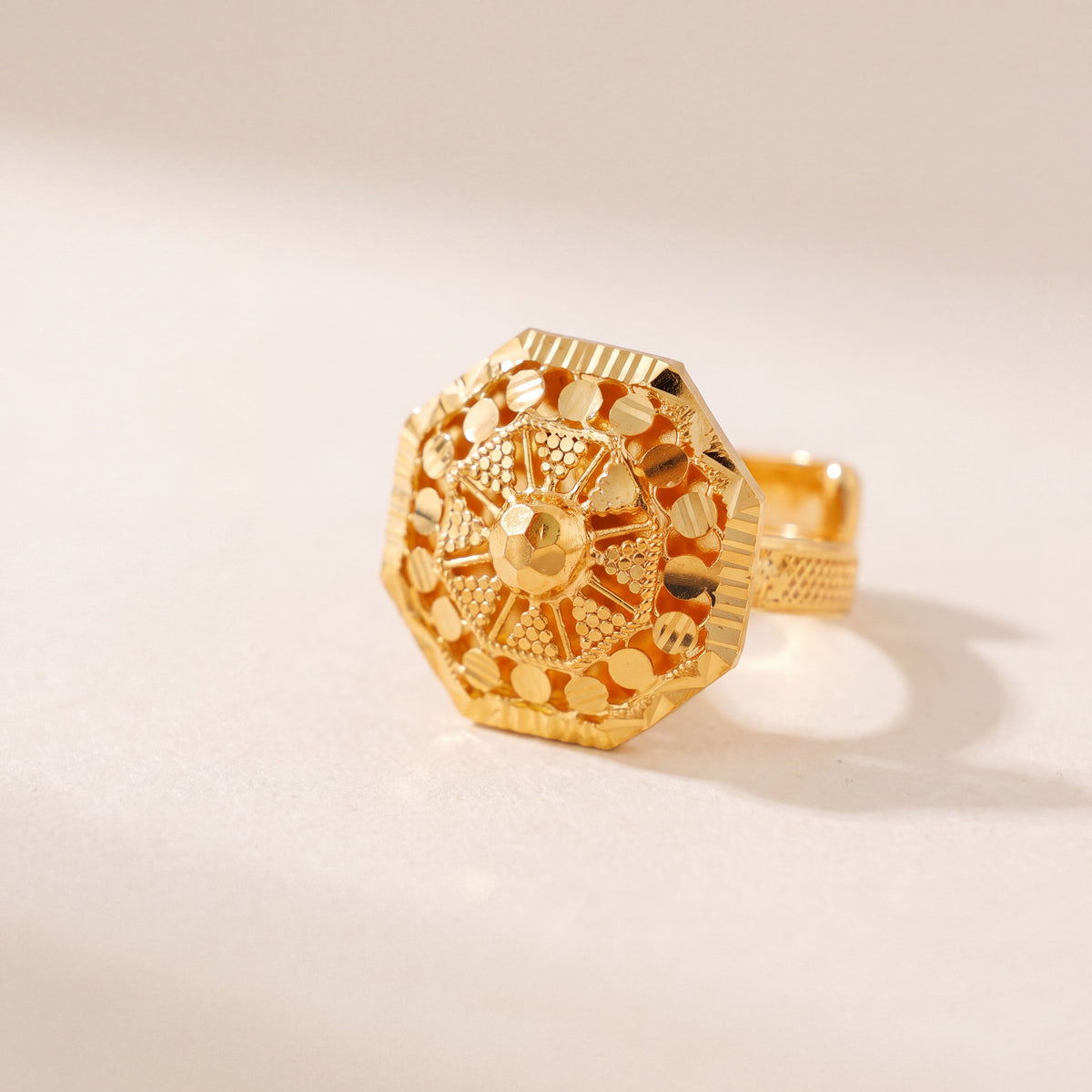 Traditional Ring (157), 925 silver 24K gold plated