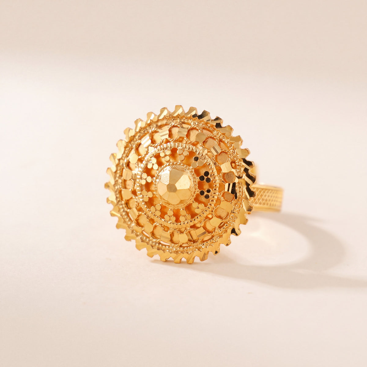 Traditional Ring (159), 925 silver 24K gold plated