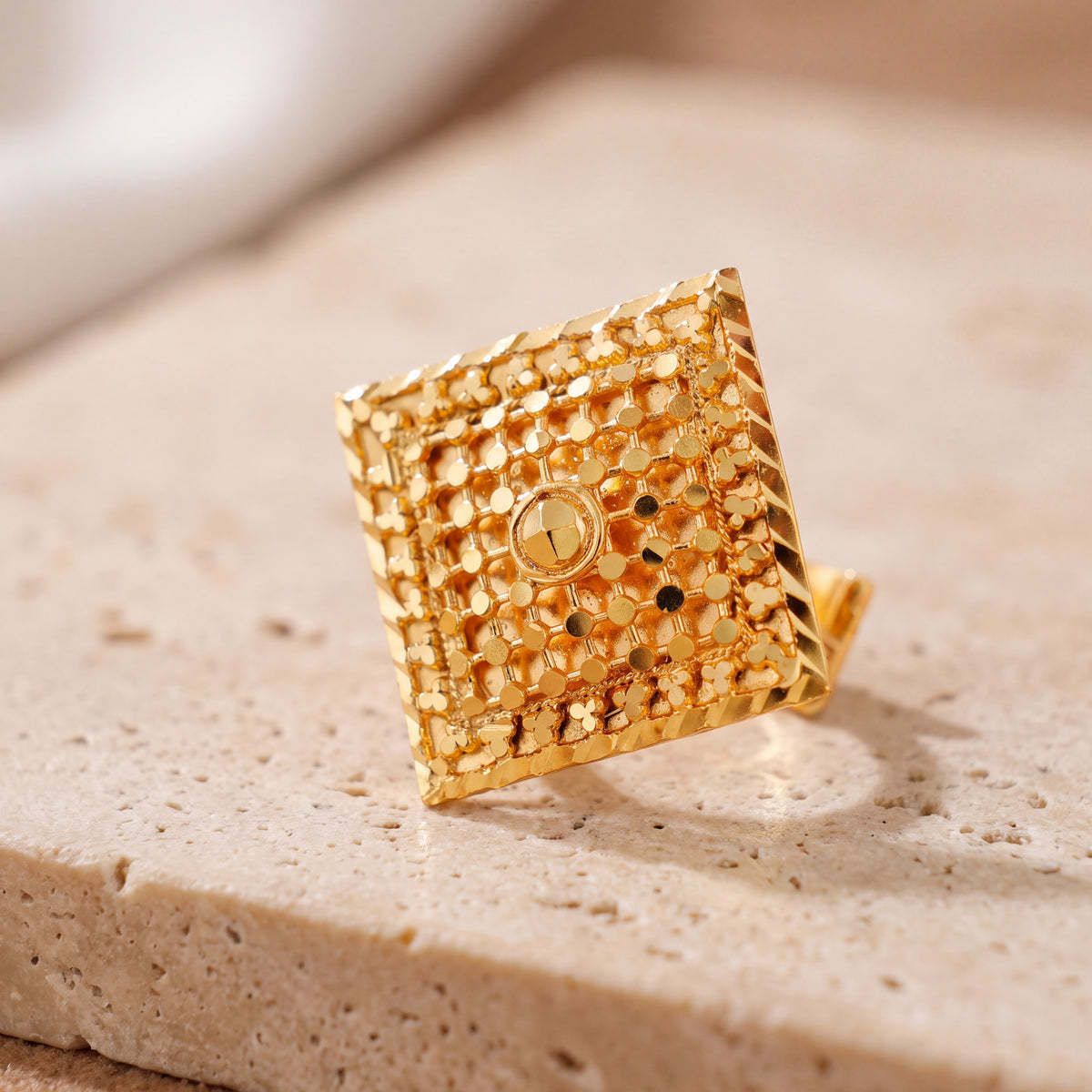 Traditional Ring (160) on travertine