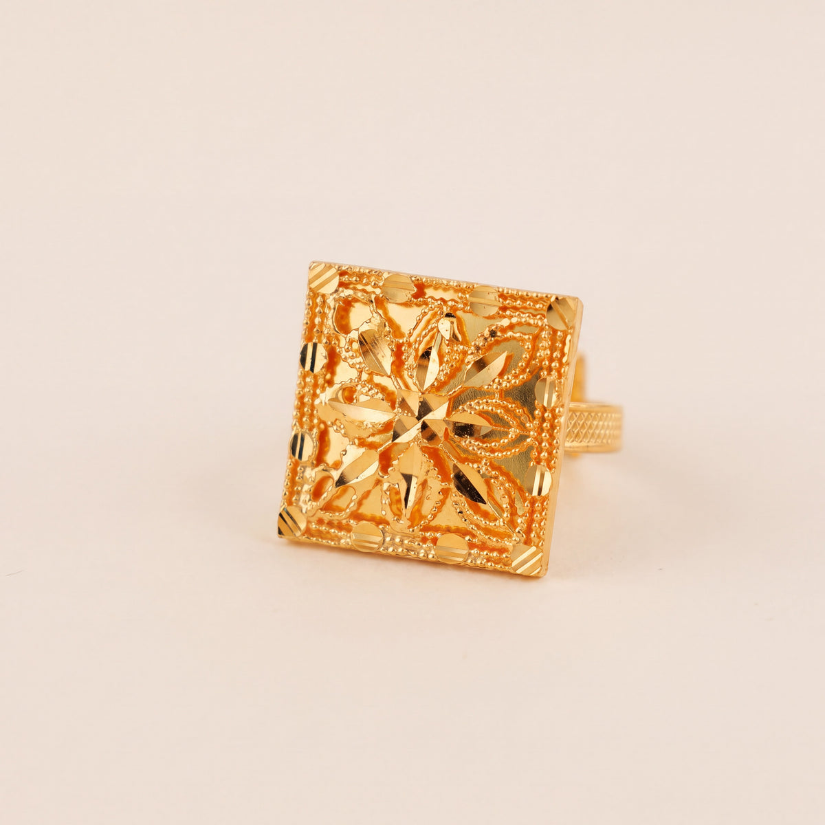Traditional Ring (161), 925 silver 24K gold plated