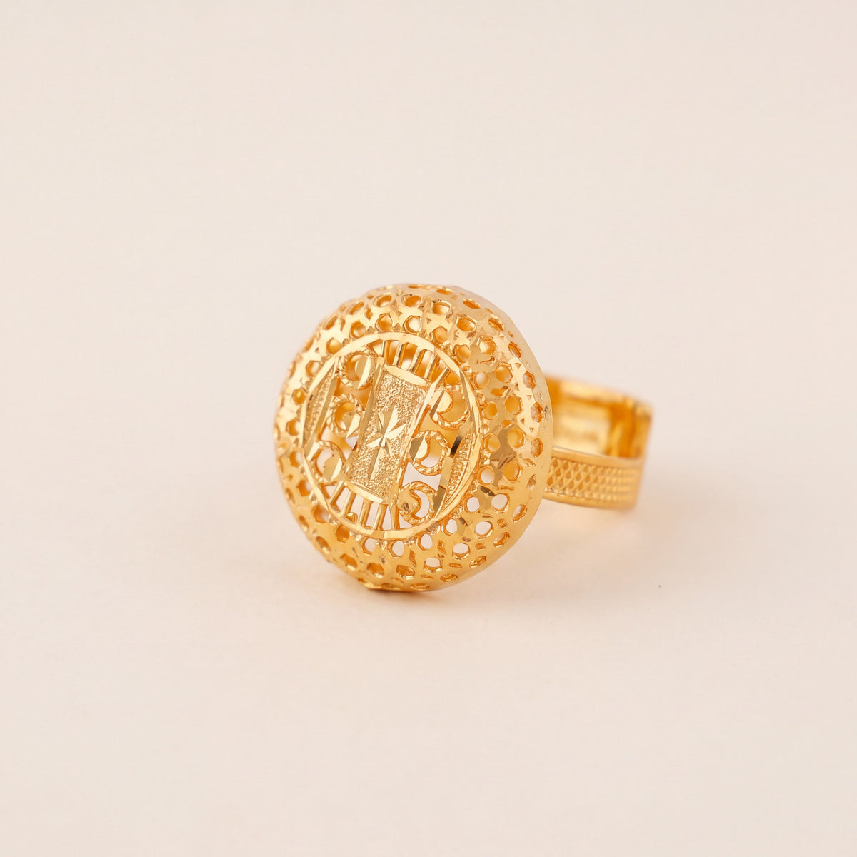 Traditional Ring (163), 925 silver 24K gold plated