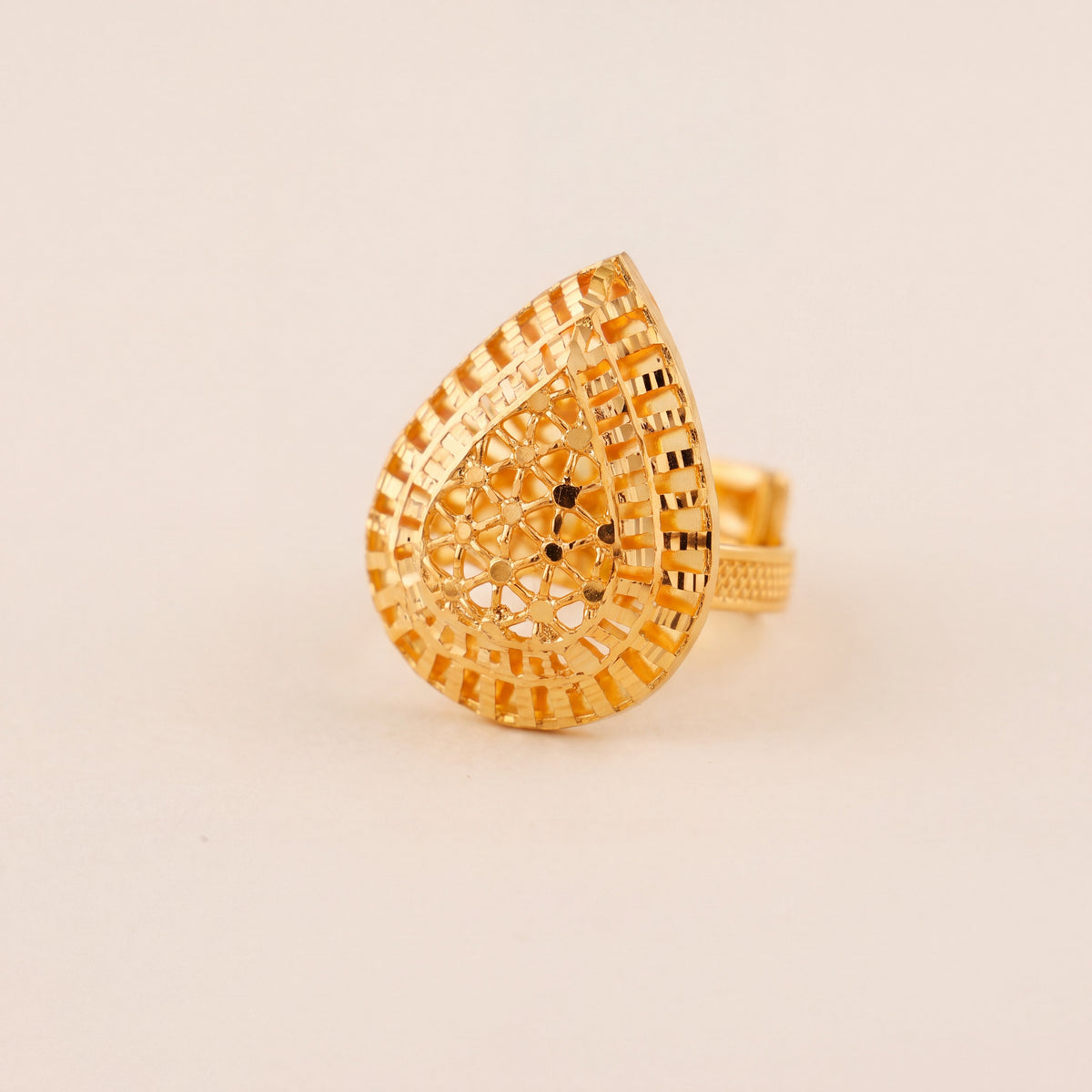 Traditional Ring (167), 925 silver 24K gold plated