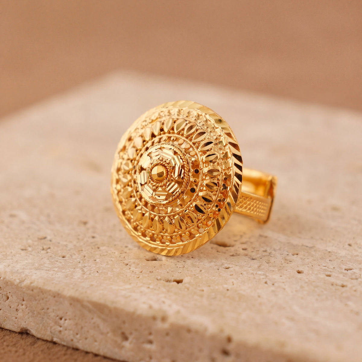 Traditional Ring (172) on travertine