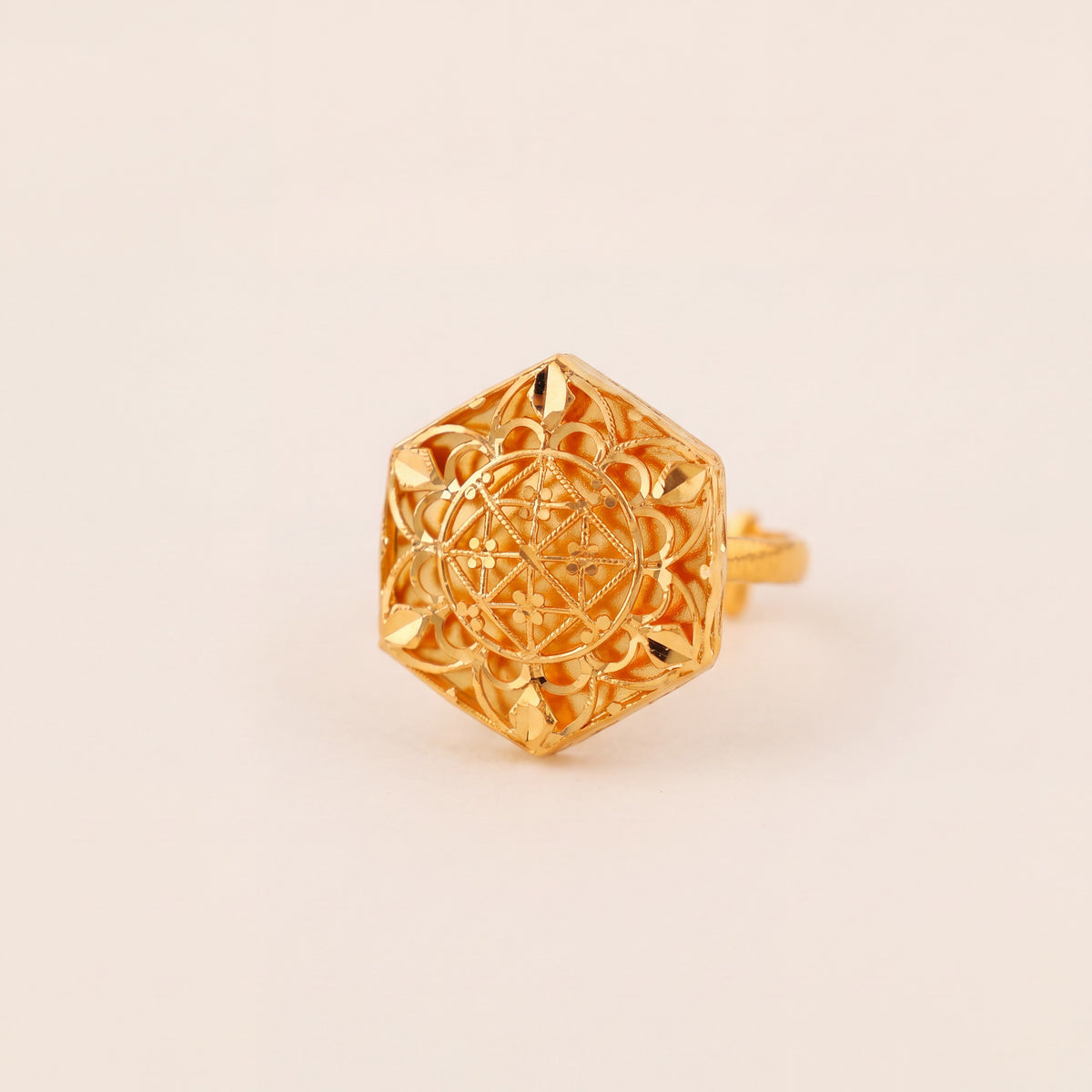 Traditional Ring (173), 925 silver 24K gold plated