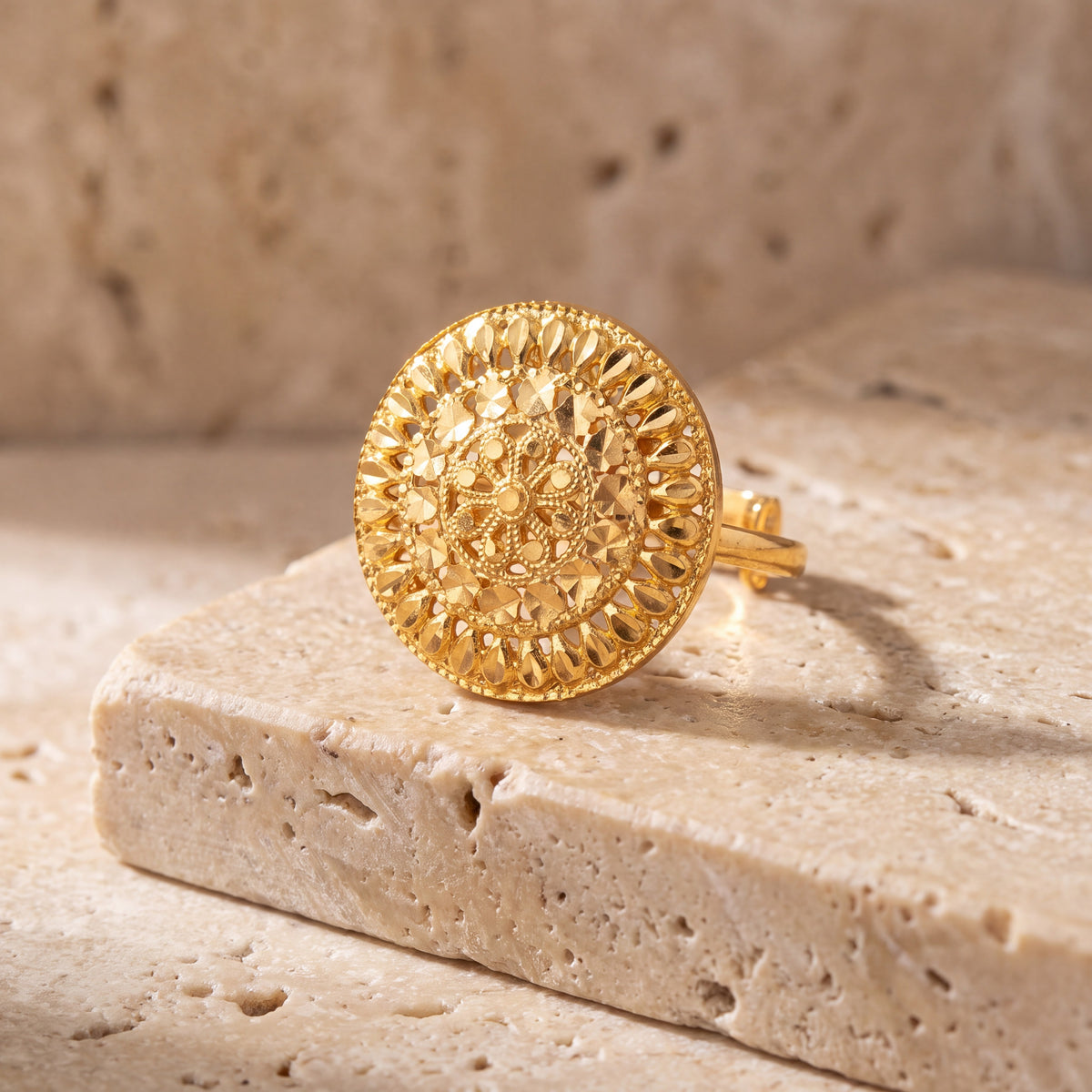 Traditional Ring (D174) on travertine