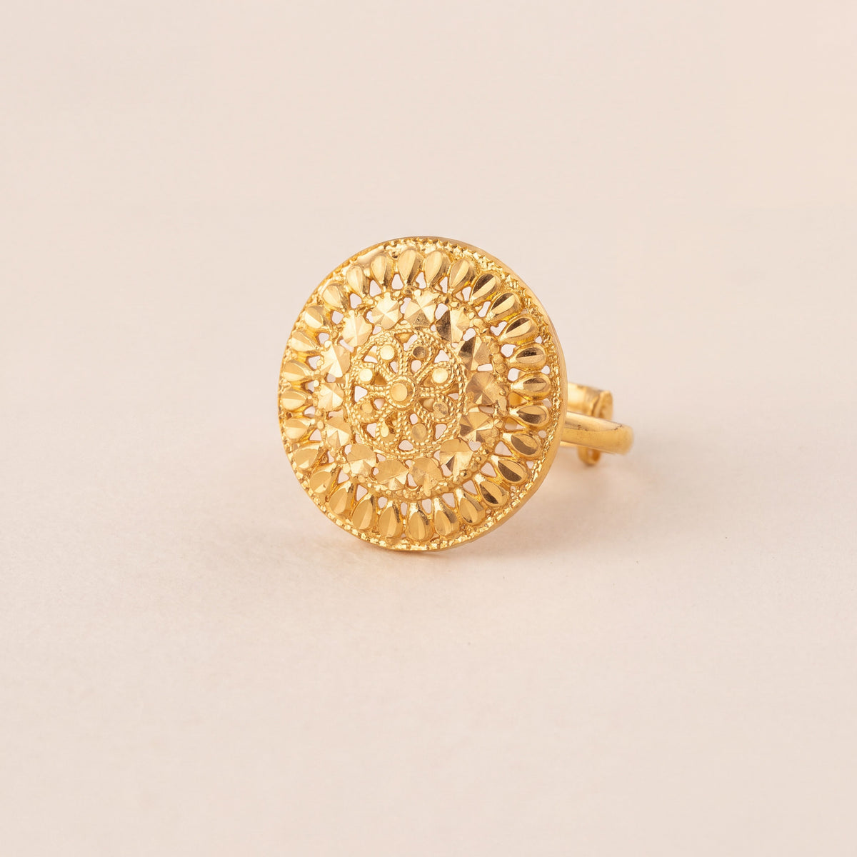 Traditional Ring (D174), 925 silver 24K gold plated