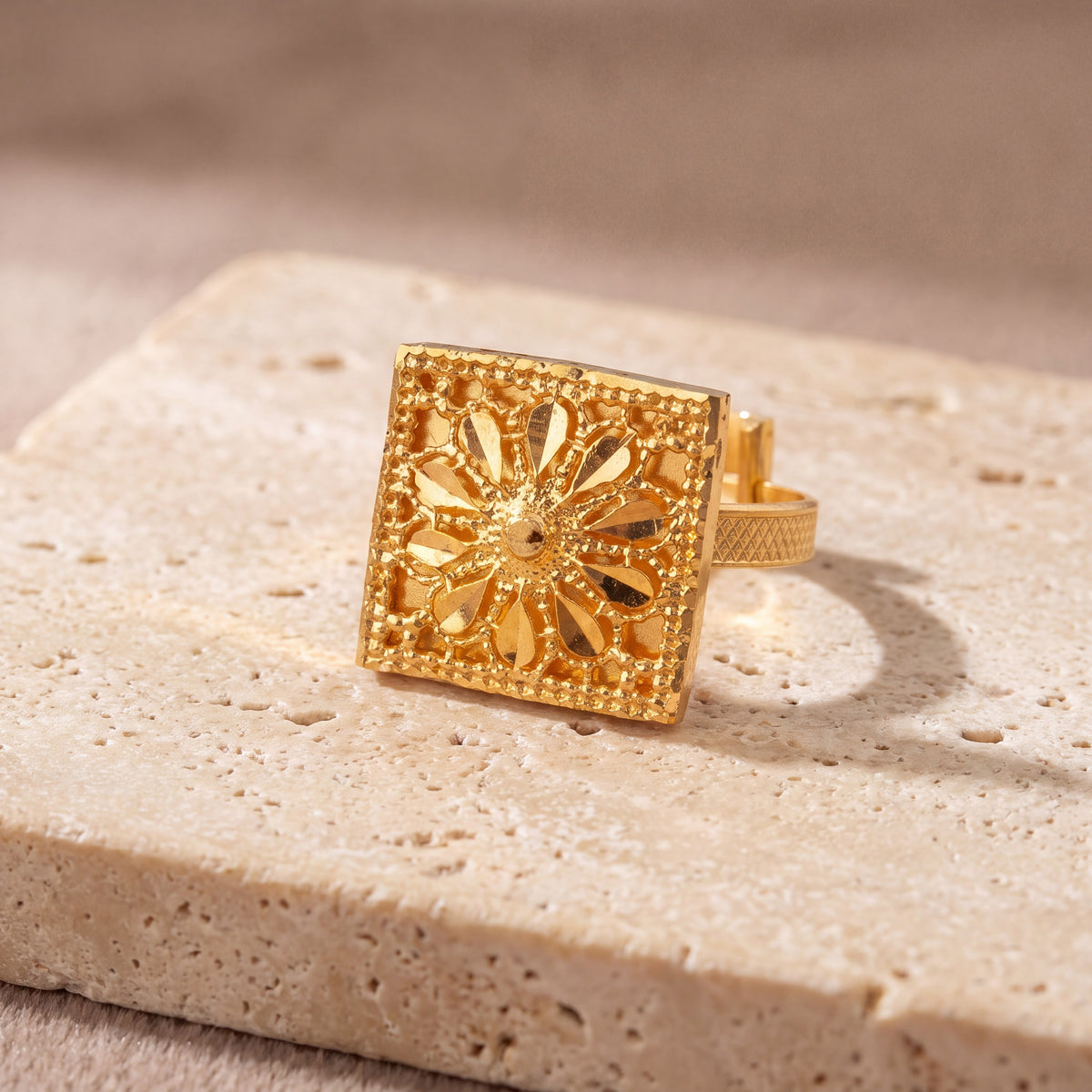 Traditional Ring (D175) on travertine