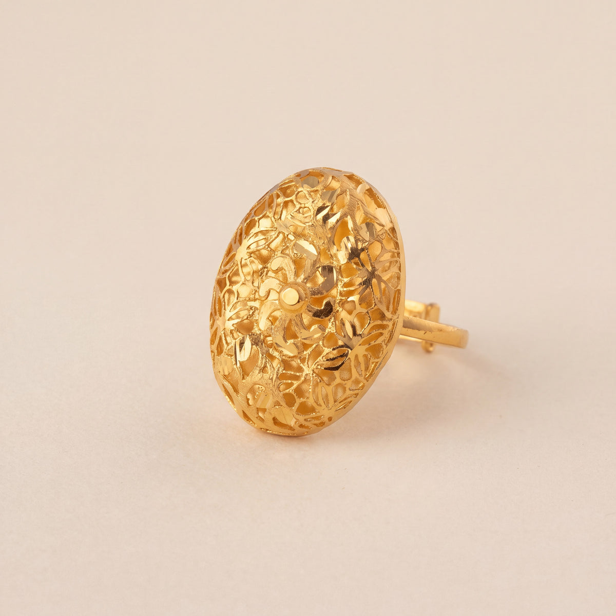 Traditional Ring (D176), 925 silver 24K gold plated
