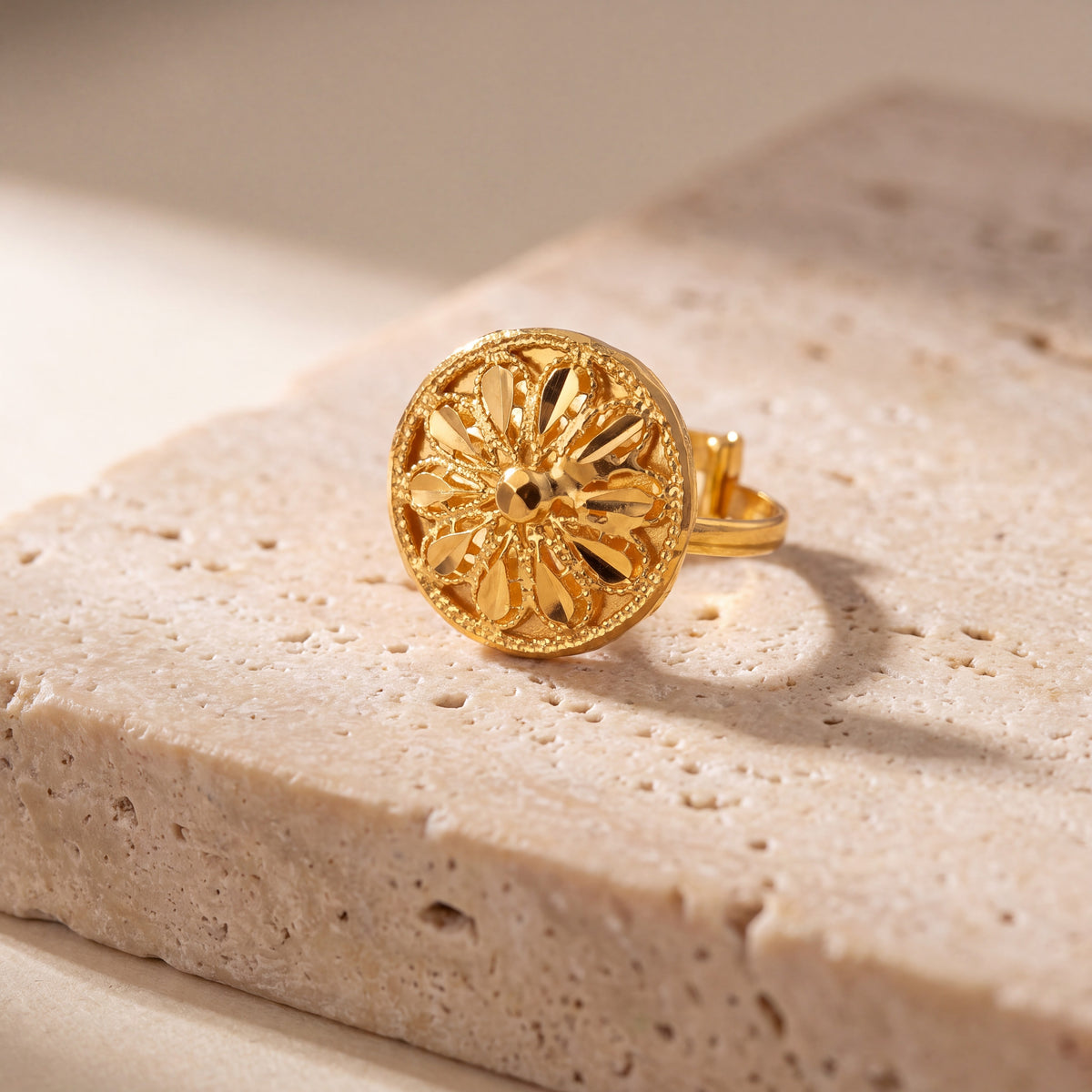 Traditional Ring (D177) on travertine