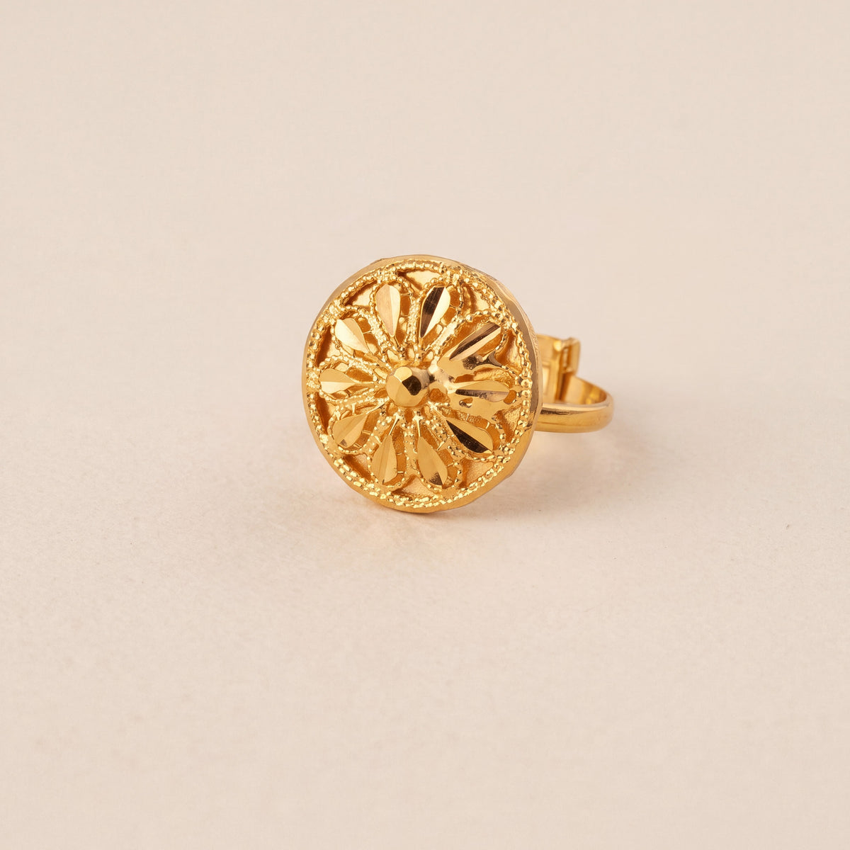 Traditional Ring (D177), 925 silver 24K gold plated