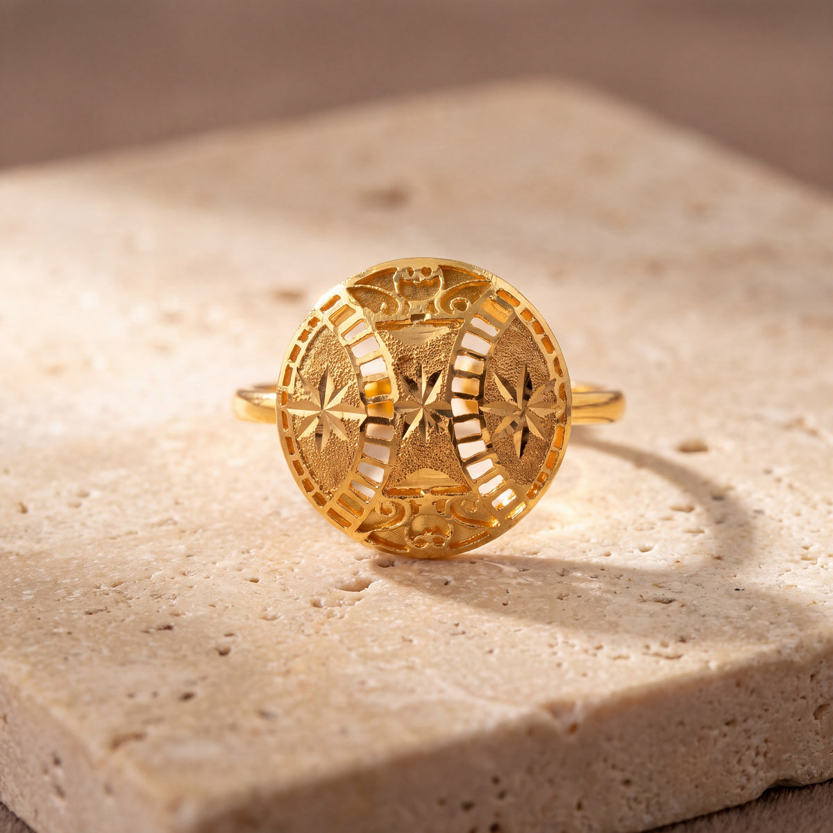 Traditional Ring (D178) on travertine