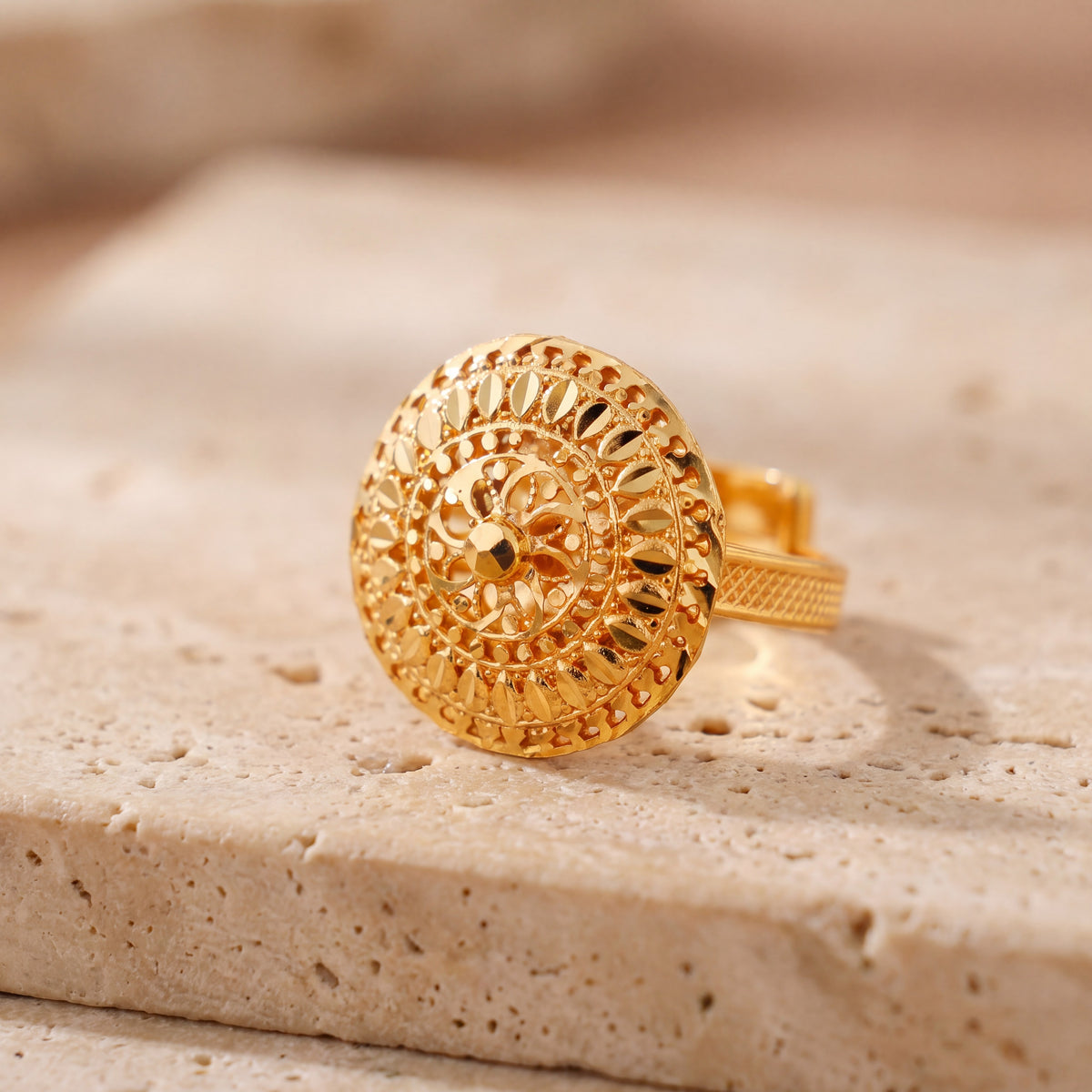 Traditional Ring (D29) on travertine