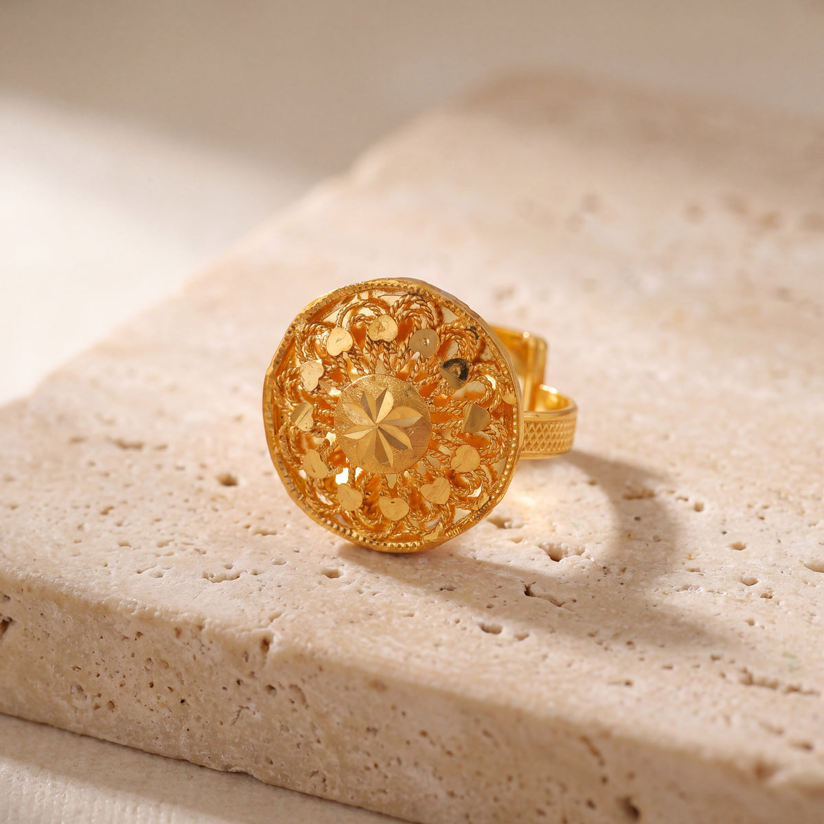 Traditional Ring (D39) on travertine